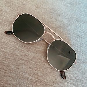 Vintage Hexagon Aviator Sunglasses